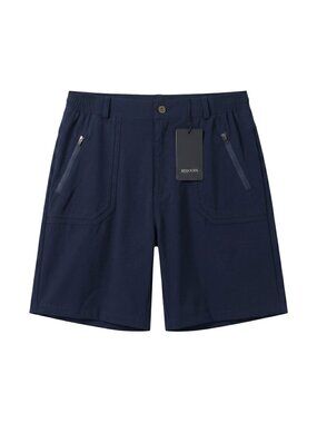 NWT | Navy Blue Casual Summer Technical Shorts Zipper Pockets | Large